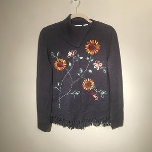EMBROIDERED SWEATER by ALFRED DUNNER PETITE MEDIUM